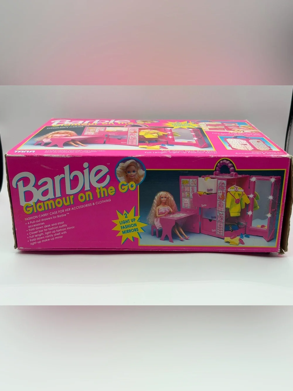 Vintage Barbie Glamour On The Go Carry Case Hot Pink - Tested